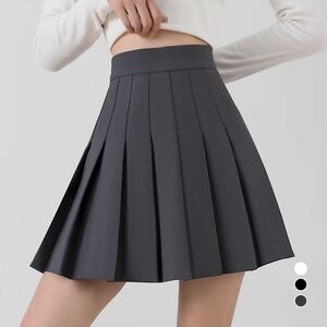 Gray Pleated Mini Skirt